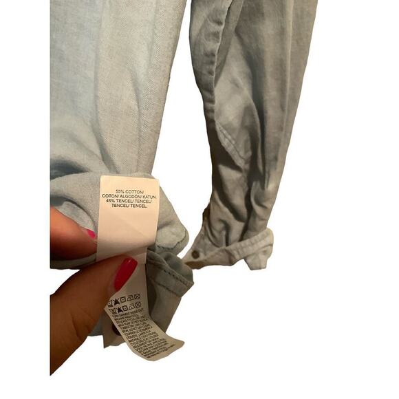 Lucky Brand Denim Shirt Women's Medium Cotton Long Sleeve Collared Button Up - Picture 4 of 5